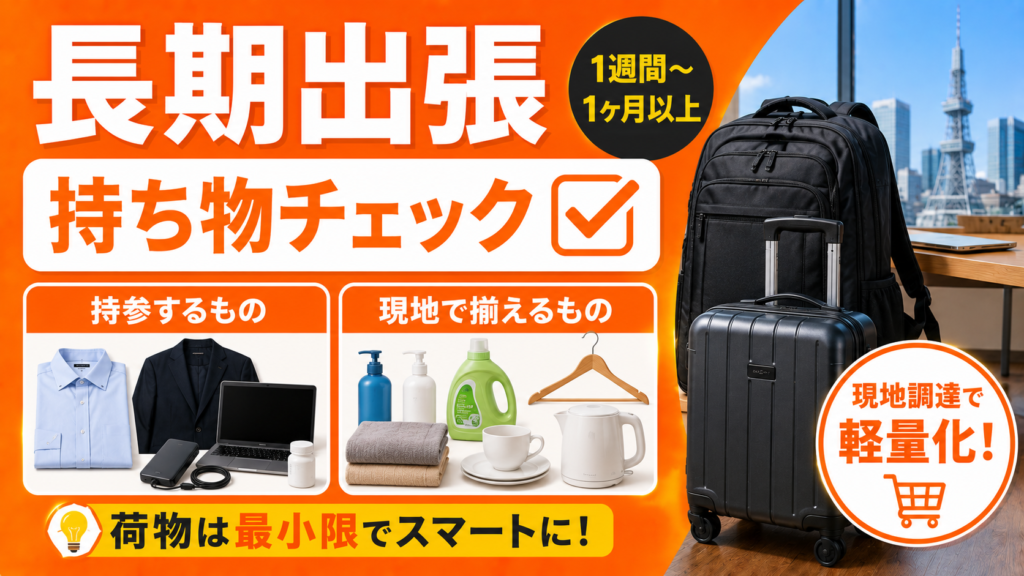 長期出張（1週間〜1ヶ月以上）のチェックリスト