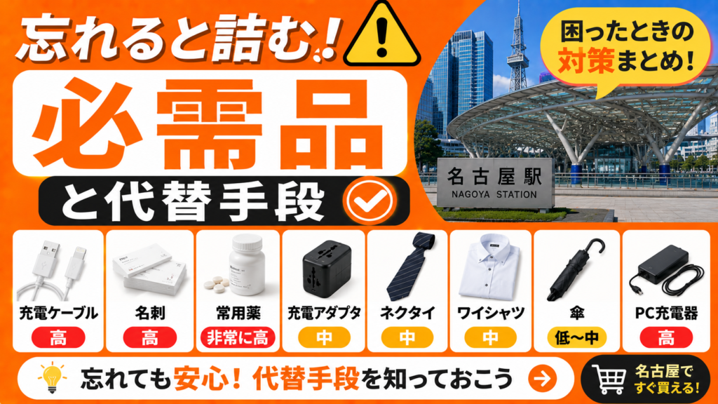 「忘れると詰む」アイテムと代替手段