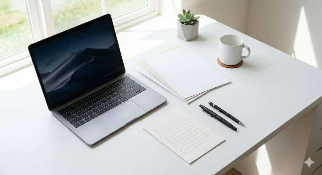 契約前にチェックリストを確認しているイメージ