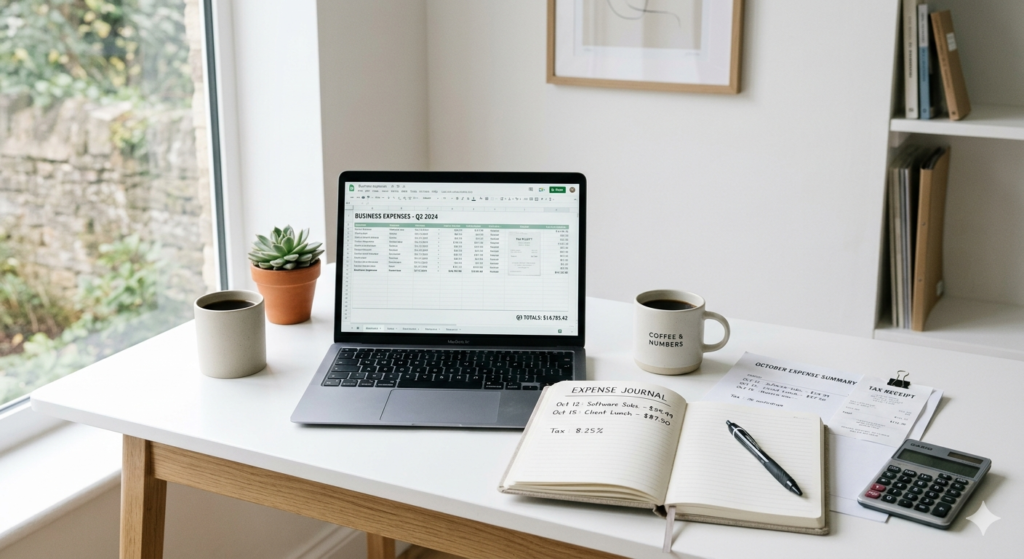 出張の宿泊費やマンスリーマンション費用を計算するデスク環境