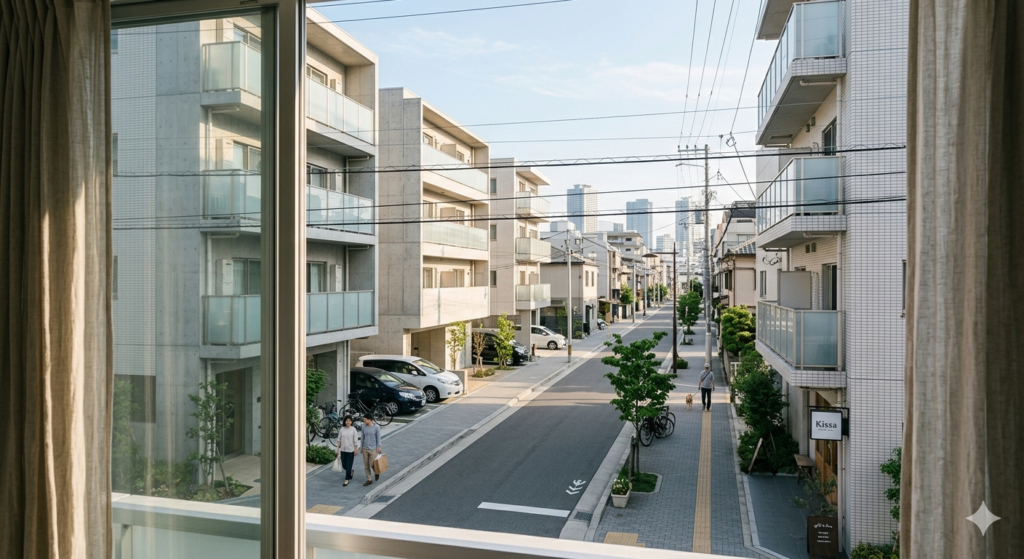 名古屋で仮住まいエリアを検討する際の街並みと生活環境イメージ