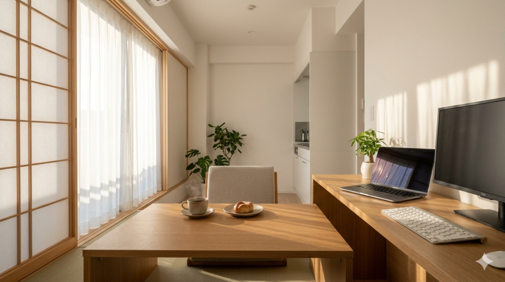 名古屋での1ヶ月出張を快適に過ごす朝の生活イメージ