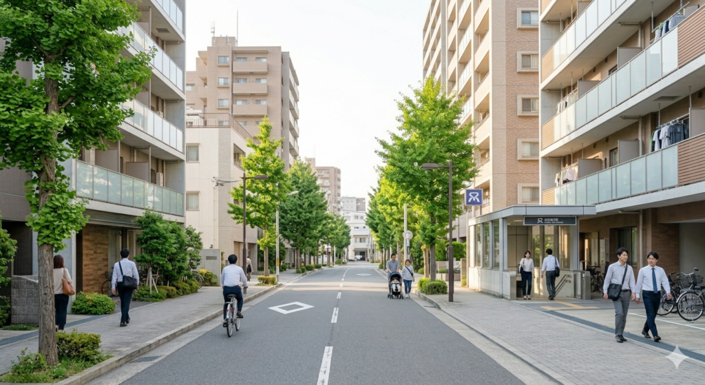 名古屋で通勤と治安のバランスを考えて住まいを選ぶ街並みイメージ