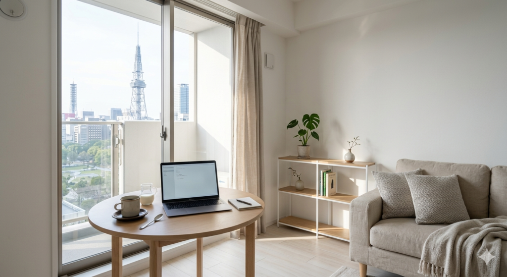 名古屋栄エリアで快適に短期滞在する落ち着いた暮らしのイメージ