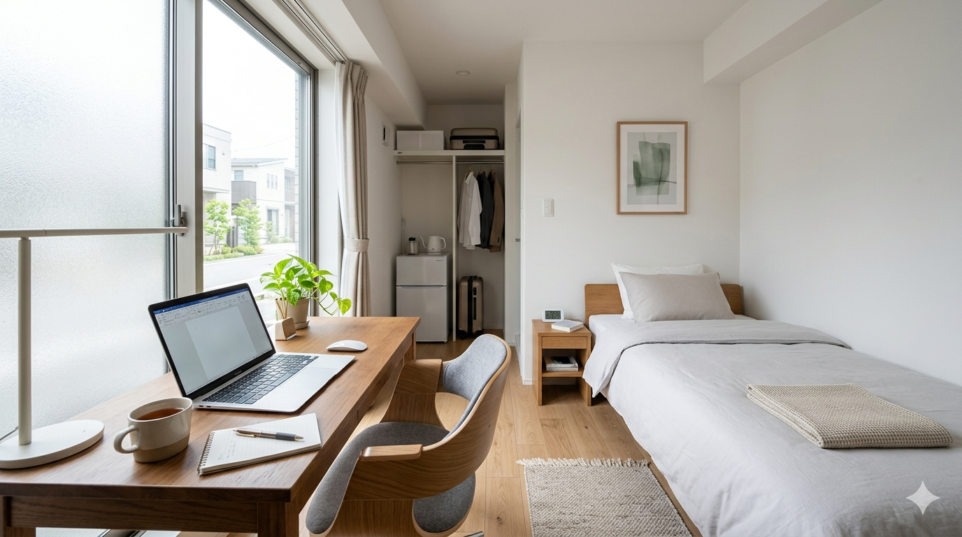 名古屋で長期研修中に快適に過ごせる滞在環境のイメージ