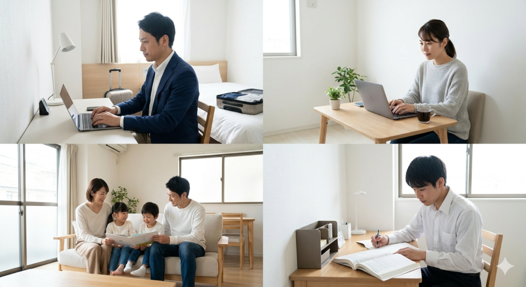 滞在目的ごとの生活シーンイメージ