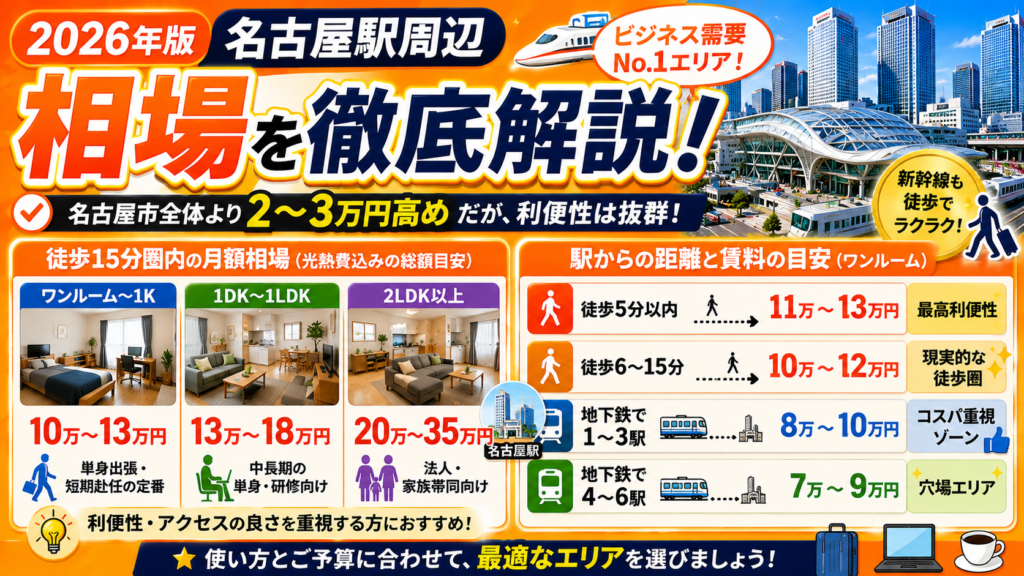 名古屋駅周辺の相場(2026年版)