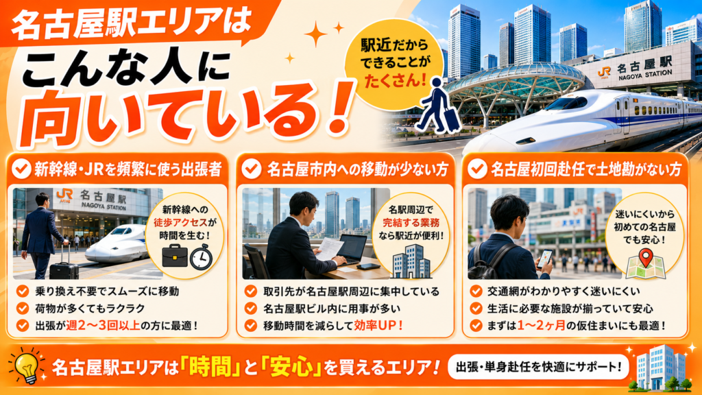 名古屋駅エリアはこんな人に向いている