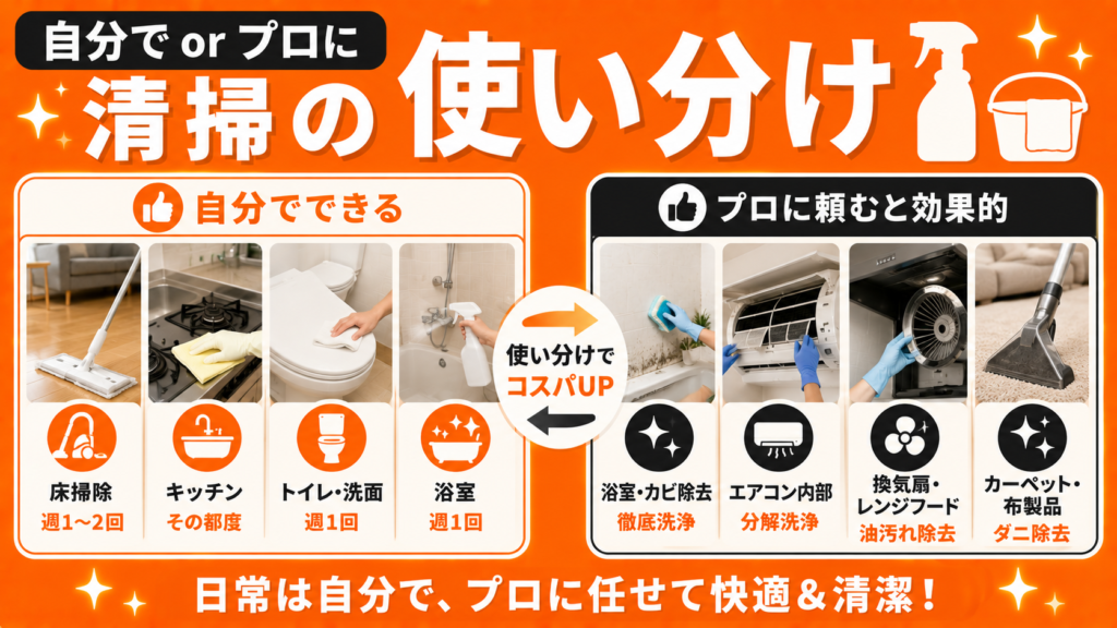 自分でできる部分と業者に頼む部分の使い分け