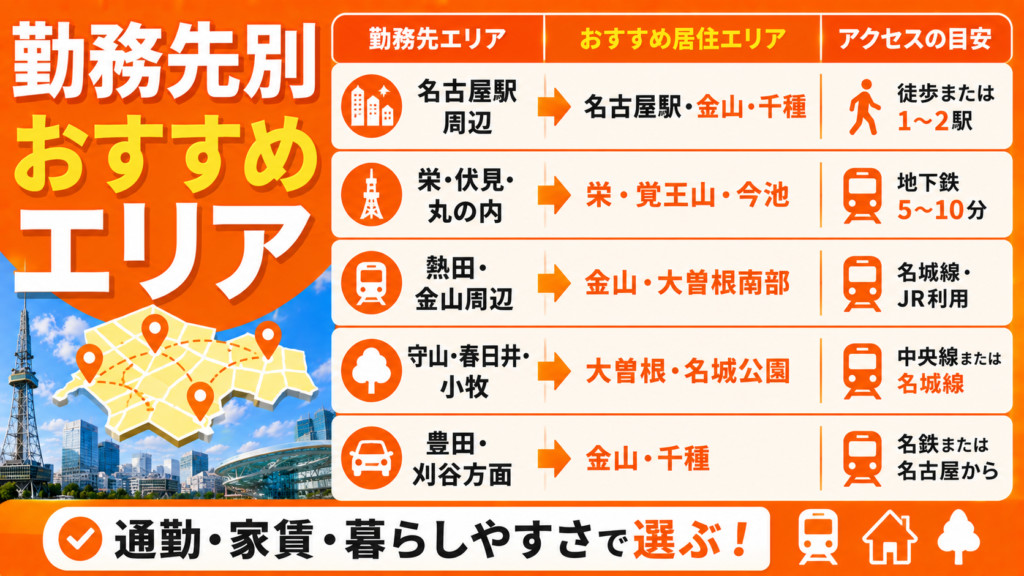 勤務先別のおすすめエリア