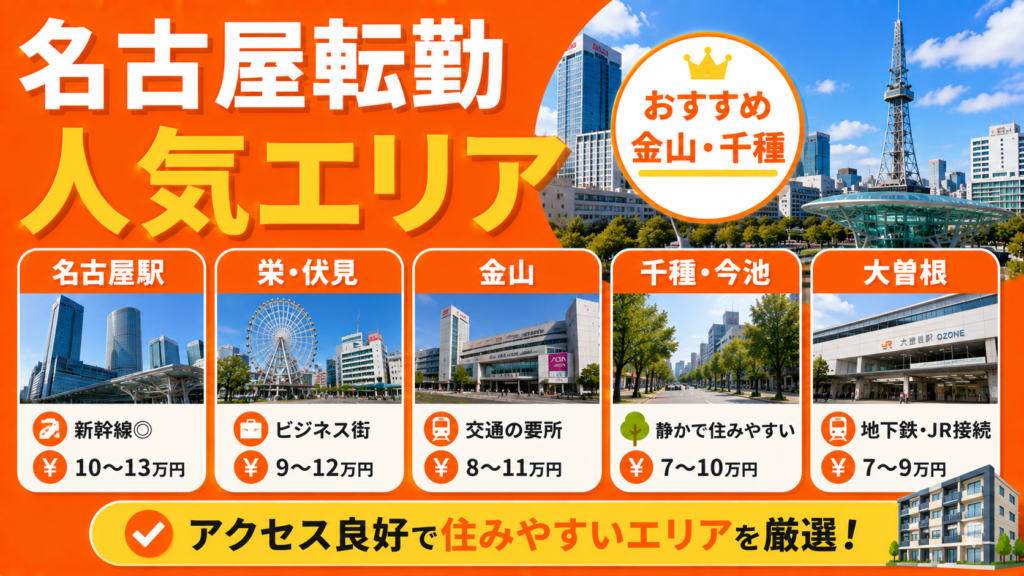 名古屋転勤者に人気のエリアとその特徴