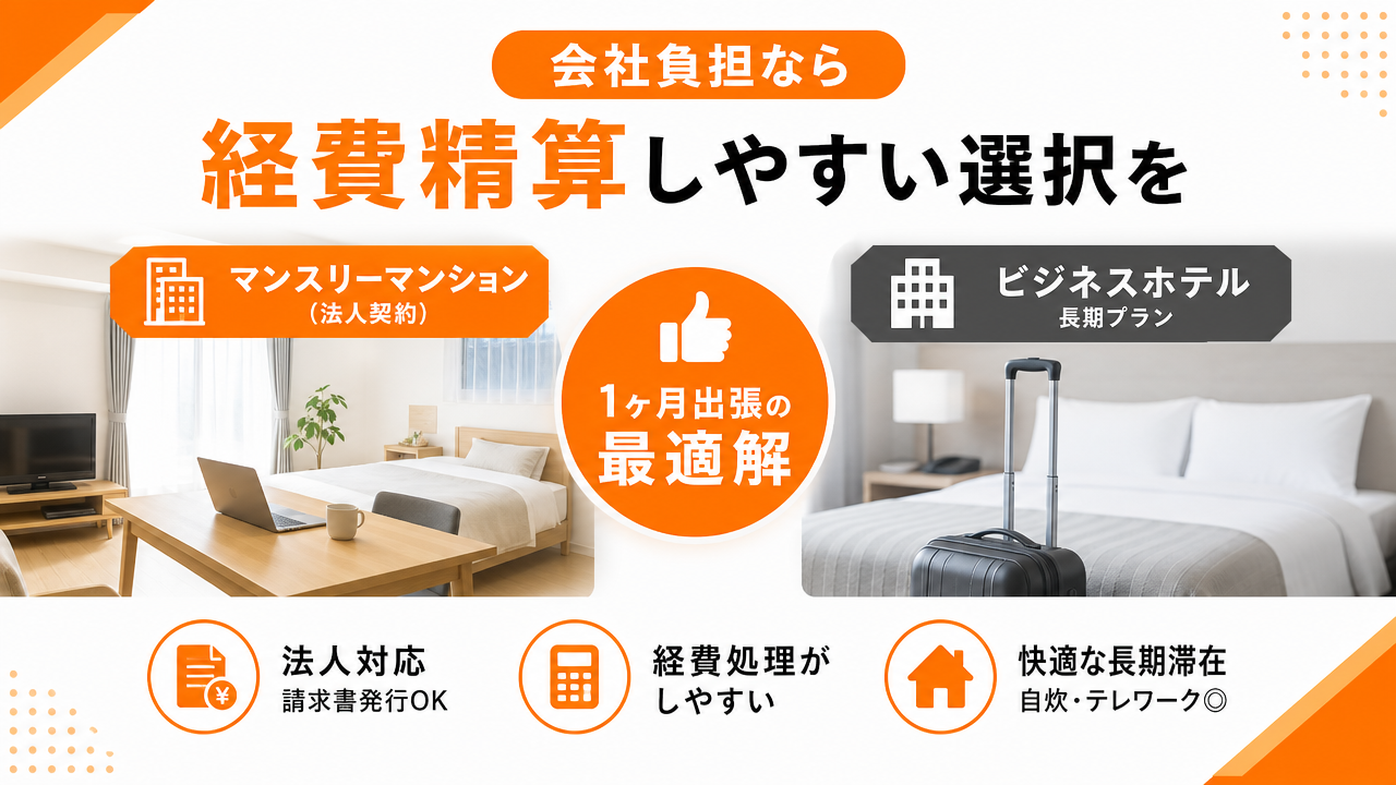 会社負担の場合：経費精算しやすい選択肢の図解