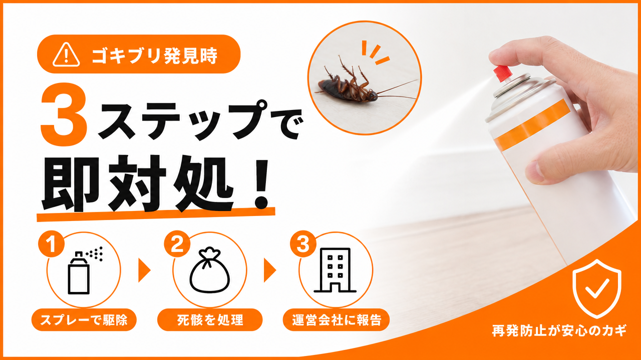 ゴキブリが出た場合の対処法の図解