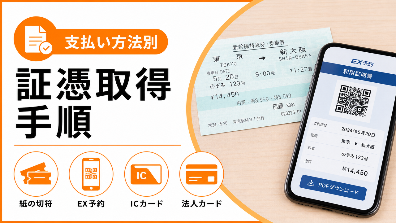 支払い方法別の証憑取得手順の図解