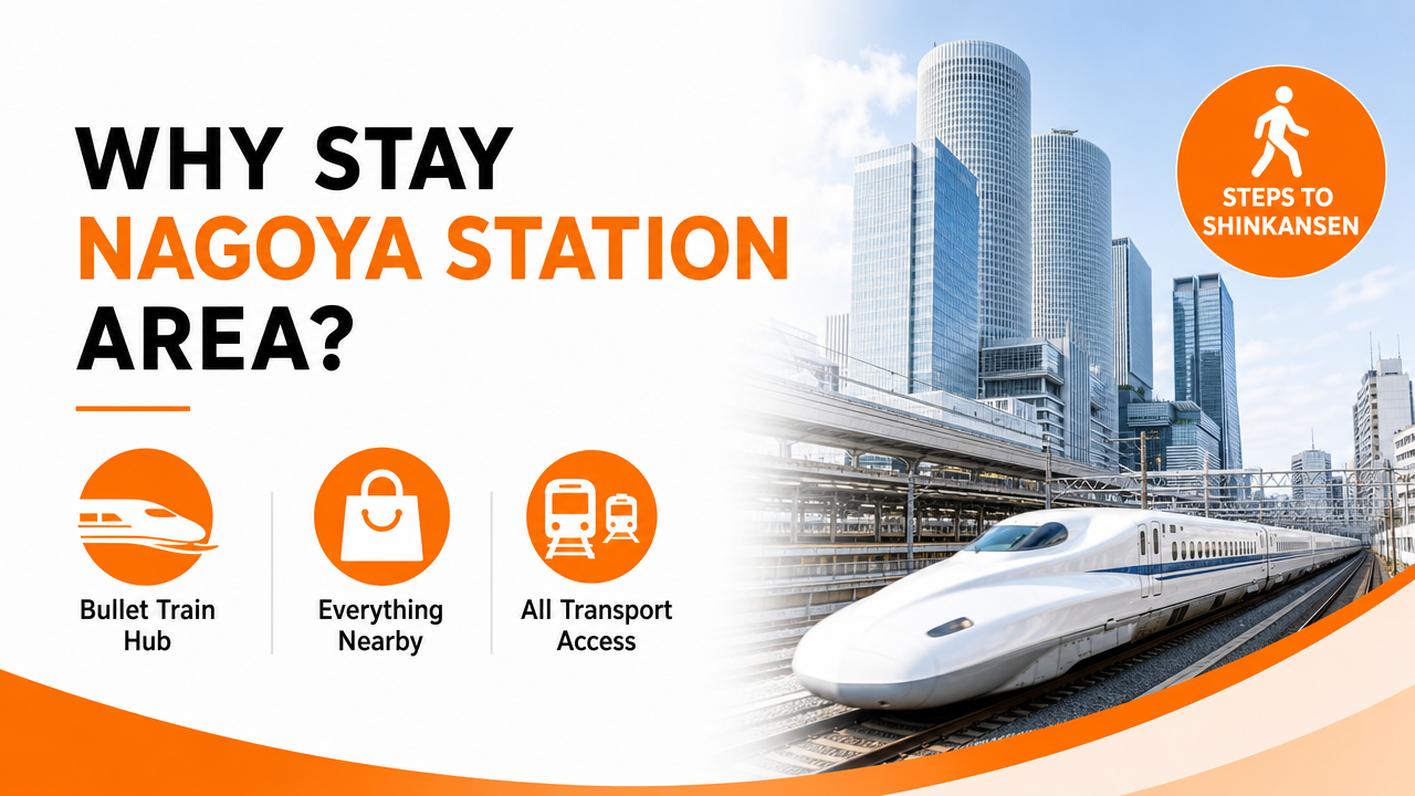 Why Choose Nagoya Station Area for Your Monthly Stay?の図解