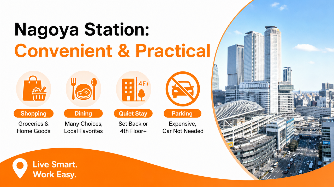 Life Near Nagoya Station: Practical Notesの図解
