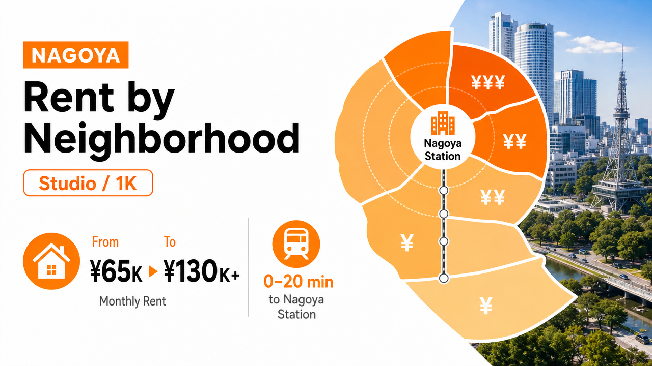 Rent by Neighborhood (Studio/1K)の図解