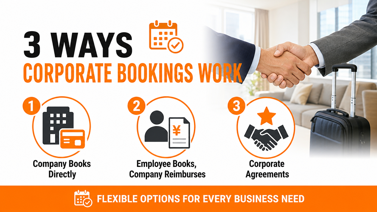 How Corporate Bookings Workの図解