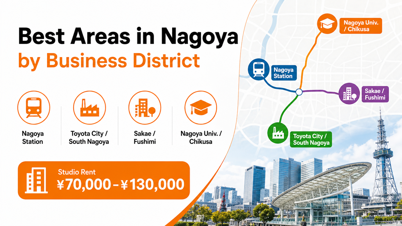 Best Areas in Nagoya by Business Districtの図解
