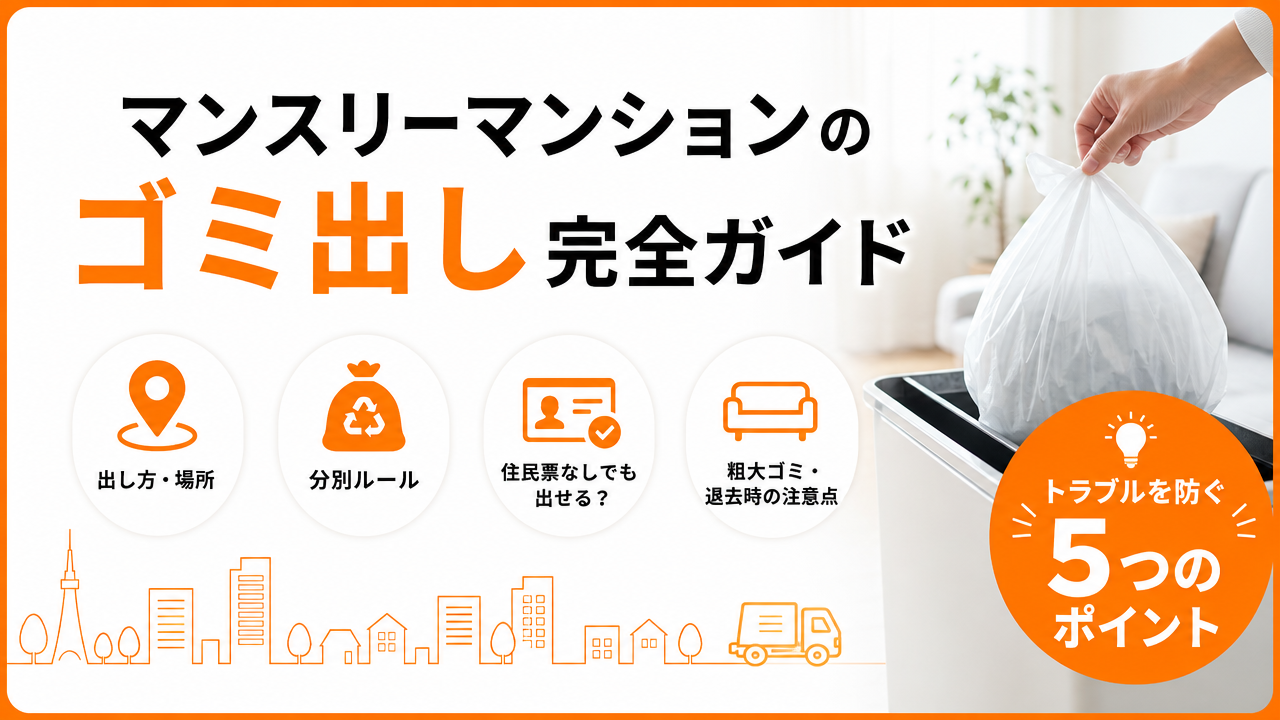 マンスリーマンションのゴミ出しルール｜場所・分別・よくあるトラブル対処法のアイキャッチ